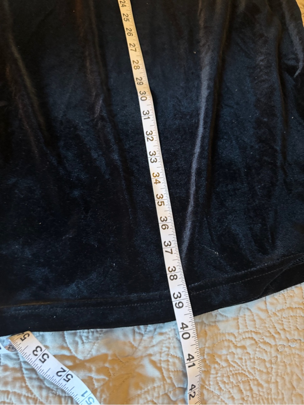 Vtg Ronni Nicole Black Velvet Maxi Skirt with high dual leg slits - Picture 5 of 6